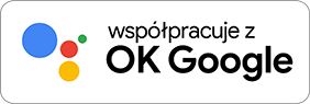 Współpracuje z OK Google Współpracuje z OK Google